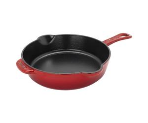 STAUB Fry Pans Cast Iron 8.5-inch Traditional Deep Skillet-Cherry