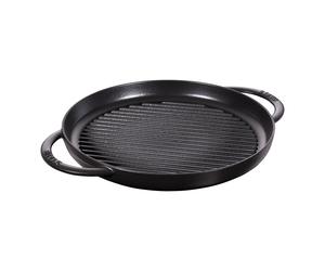 Staub Grill Pans 30 cm round Cast iron Pure Grill black