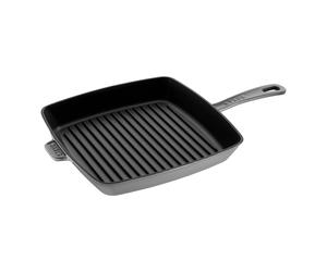 Staub Grill Pans 30 cm square Cast iron American grill graphite-grey