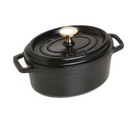 Staub Cast Iron Roaster/Cocotte, Oval 17 cm, 1 L, Black