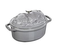 Staub La Cocotte 17 cm oval Cast iron Cocotte Pig lid graphite-grey