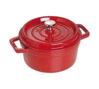 STAUB Cast Iron Roaster/Cocotte, Round, 22 cm, 2.6 L, Cherry Red