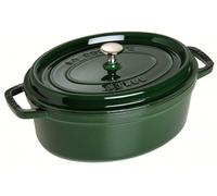 STAUB Staub La Cocotte oval cast iron pot 4.2 L Basil green