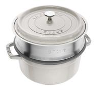 STAUB La Cocotte round cast iron pot with insert 40508-822-0 - 3.8 ltr. white