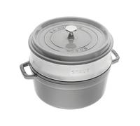 Staub - La Cocotte round with steamer insert 24 cm, graphite grey, 40508-819 / 13242418