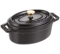 STAUB 1101125 Cast Iron Oval Mini Cocotte 11 cm Black