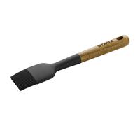 STAUB Pastry Brush Perfect for Evenly Glazing Pastries and Basting Meats Durable BPAFree Matte Black Silicone Acacia Wood Ha