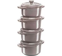 Staub - Pot Set Mini Ø10 4-pack, Grey - Grey