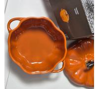 Staub Pumpkin Cocotte Ceramic 13cm 0.5 qt Burnt Orange Elegant Design Oven Safe