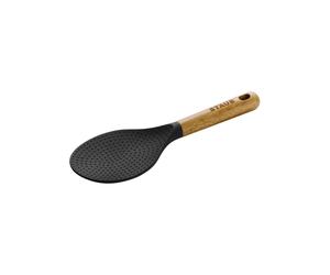 Staub - Rice Paddle Serving Spoon Silicone / Acacia Wood 22 cm - Black