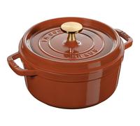 STAUB ROUND CAST IRON COCOTTE, CINNAMON, 22CM, BRASS KNOB