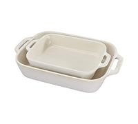 STAUB Rustic Ivory Ceramic Rectangular Casserole Dishes Set of 2