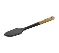 STAUB Silcone Spatula, Great for Mixing, Folding, Scraping, and Spreading, Durable BPA-Free Matte Black Silicone, Acacia Wood Handles, Safe for Nonstick Cooking Surfaces