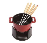 Staub Specialities 10 cm Cast iron Fondue Set cherry