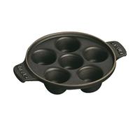 Staub Round Snail Dish with 6 Holes Matt Black, 1301523