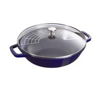Staub Specialities 30 cm Cast iron Wok with glass lid dark-blue