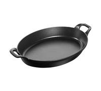 STAUB Cast Iron Oval Roasting Dish, 32 cm, Black