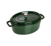 STAUB Staub La Cocotte oval cast iron pot 4.2 L Basil green