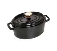 Staub Cast Iron Roaster/Cocotte, Oval 17 cm, 1 L, Black