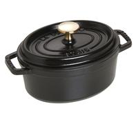Staub Cast Iron Roaster/Cocotte, Oval 17 cm, 1 L, Black