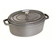STAUB Cast Iron Roaster/Cocotte, Oval 33 cm, 6.7 L, Graphite Grey