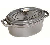 Staub Cast Iron Roaster/Cocotte, Oval 23 cm, 2.35 L, Graphite Grey