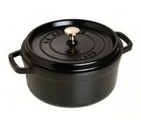 Staub - Round Casserole in Cast Iron 5,2 L, Black - Black