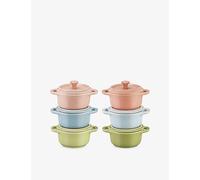 Staub Staub Macaron Mini Cocotte Set Of Six Ceramic Casserole Dishes Mixed