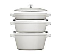 Staub - cookware set, 3-piece, round, white truffle, 40508-388