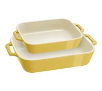 STAUB Stoneware Gratins Ceramics Rectangular Baking Set, Casserole Dish, 2-Piece, Citron, 2-pc