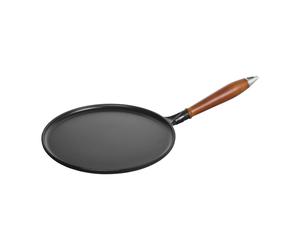 STAUB Vintage pancake pan with wooden handle Ø28 cm Black