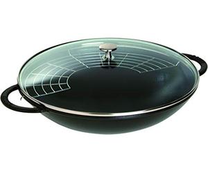 STAUB Wok Round 37 cm Black (Includes Lid and Steaming Rack)