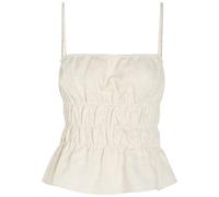 Staud Ayla Smocked Linen Tank top - Beige - S (UK8-10 / S)