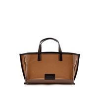Staud Christos Mini Leather and Pvc Tote - Dark Brown - One Size