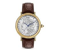 STAUER Designer 1921 Morgan Silver Dollar Men's Watch Morgan Silver Dollar Minted Coin Face