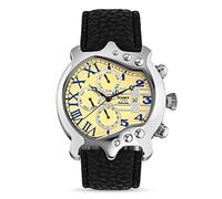 Stauer Guitar Automatic Timepiece for Men - Unique Vintage Guitar-Shaped Design with Black Genuine Leather Band and Stainless Steel Case - Elegant Gift for Him