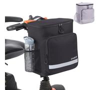 Staveley Mobility Scooter Front Bag - Large Basket Replacement with Drinks Holder, Organiser Pockets & Reflective Strip - Extra Storage for Shopping & Everyday Use Black