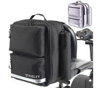 Staveley XL Expandable Mobility Scooter Bag - Large Capacity Back-of-Seat Bag for Electric & Boot Scooters (Black)