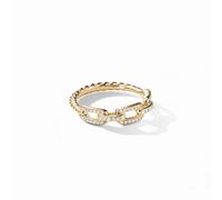 Stax Chain Link Ring in 18ct Yellow Gold with Diamonds - Ring Size L