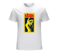 STAX Records Music Label T-Shirt Graphic Tee for Men T-Shirt White L