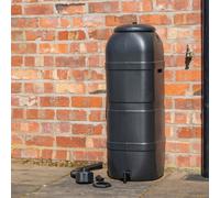 Stax Strata Slim Space Saver Water Butt 100L With Lid & Tap Carry Handles in Black