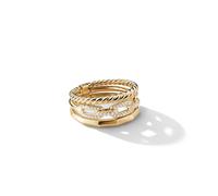 Stax Three Row Ring in 18ct Yellow Gold with Diamonds - Ring Size L.5