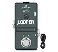 Stax Tiny Looper Pedal -Tiny Looper Electric Guitar Effect Pedal 10-Min Stereo Looper Unlimited Overdubs One-Button Control (Record/Play/Stop/Overdub/Delete) True Bypass.