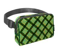 Stay Active and Organized, Discover The Perfect Fanny Bag for Hiking and Cycling, Green Checkerboard Pattern