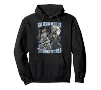 Stay Behind Me Kitten It's gonna Get Wild Funny Alpha Wolf Pullover Hoodie