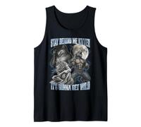 Stay Behind Me Kitten It's Gonna Get Wild Funny Alpha Wolf Tank Top