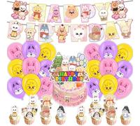Stay Birthday Decorations, 32PCS Birthday Party Decorations Set with Banner Balloons Cake Topper and Cupcake Toppers, Portable Paper Party Decor for Gifting, Suitable for Men, Women and All Ages