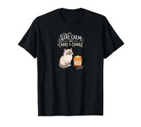 Stay Calm and Carry a Candle - Cute Cat Candle Crafting T-Shirt