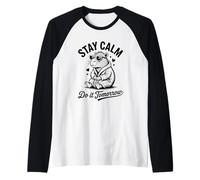 Stay Calm Do It Tomorrow Capybara Sarcasm Meme Vintage Raglan Baseball Tee