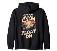Stay Calm Float On Otter Sea Otters Zip Hoodie